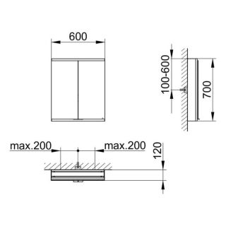 Зеркальный шкаф Keuco Royal Modular 800201060000200 60 см